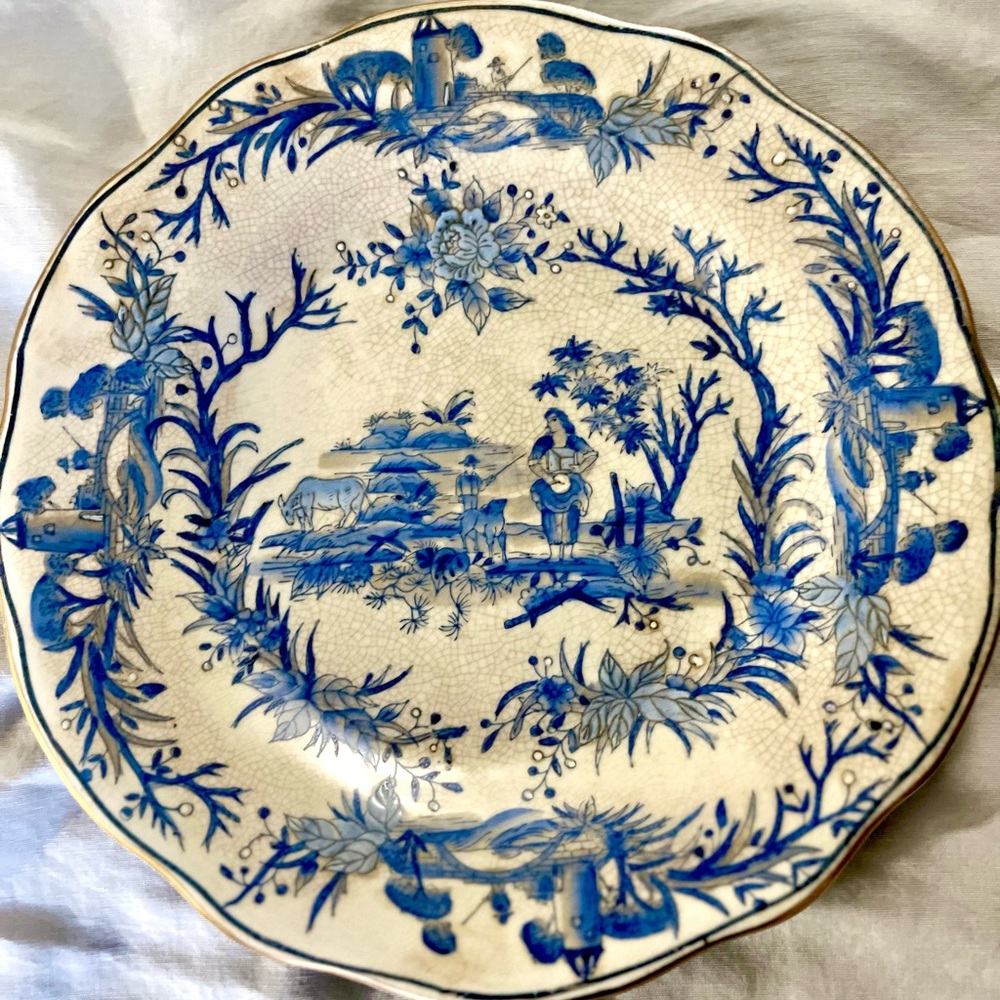 Vintage French Country Ceramic Stoneware 10 inch plates